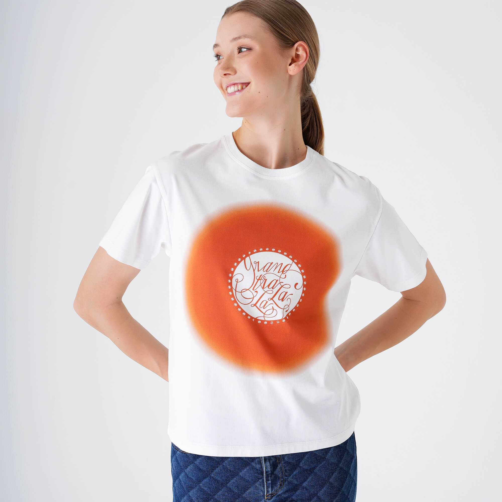 Hermes - White&Orange Grand Thala Tshirt